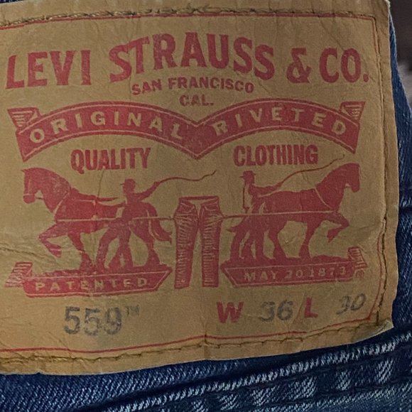 Levi's Men's 559 Relaxed Straight Dark Wash Jeans Size 36/30 - Picture 7 of 9